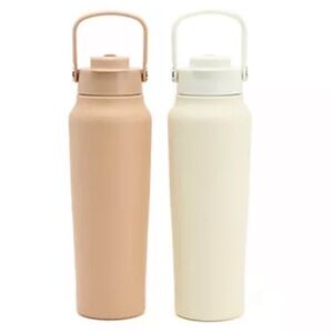 Primula S/2 30-oz Stainless Steel Chug & Sip Water Bottles ~ Latte